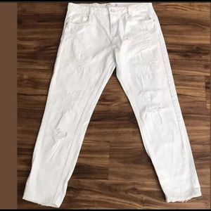 Zara white distressed jeans